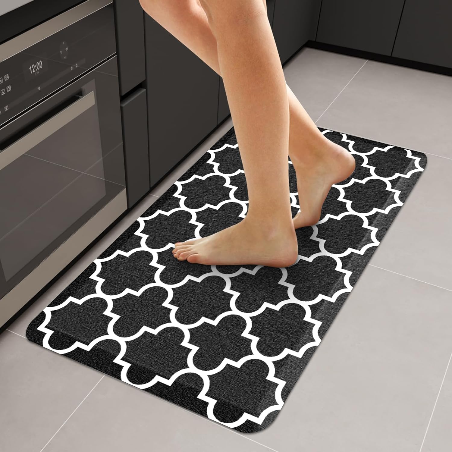WISELIFE Kitchen Mats and Rugs Cushioned Anti-Fatigue, 17.3"x 60", Grey