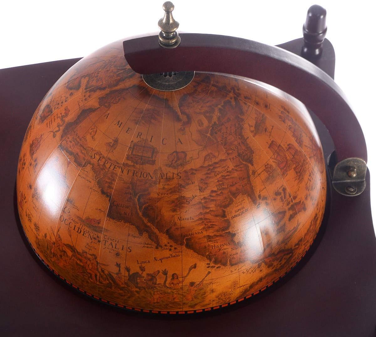 AchieveUSA Vintage Globe Wine Stand Bottle Rack with Extra Shelf