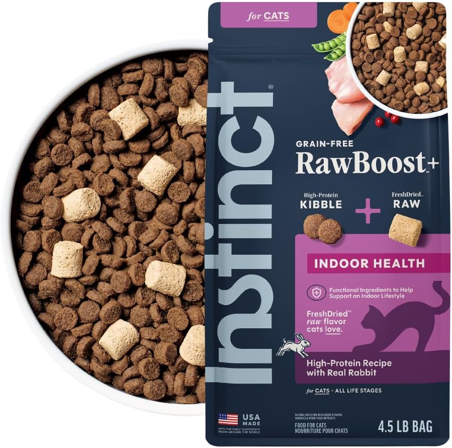 Instinct RawBoost, Dry Cat Food + Freeze Dried, Real Chicken, 10 lb Bag | High-protein kibble with FreshDried raw bites, grain-free, cage-free chicken recipe, minimally processed, complete nutrition
