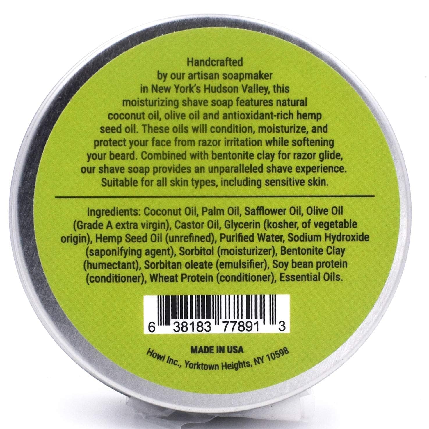 Taconic Lavender Natural Shaving Soap Puck, Rich Lather | Calming lavender aroma pairs with moisturizing natural oils to build rich protective lather for a comfortable wet shave.