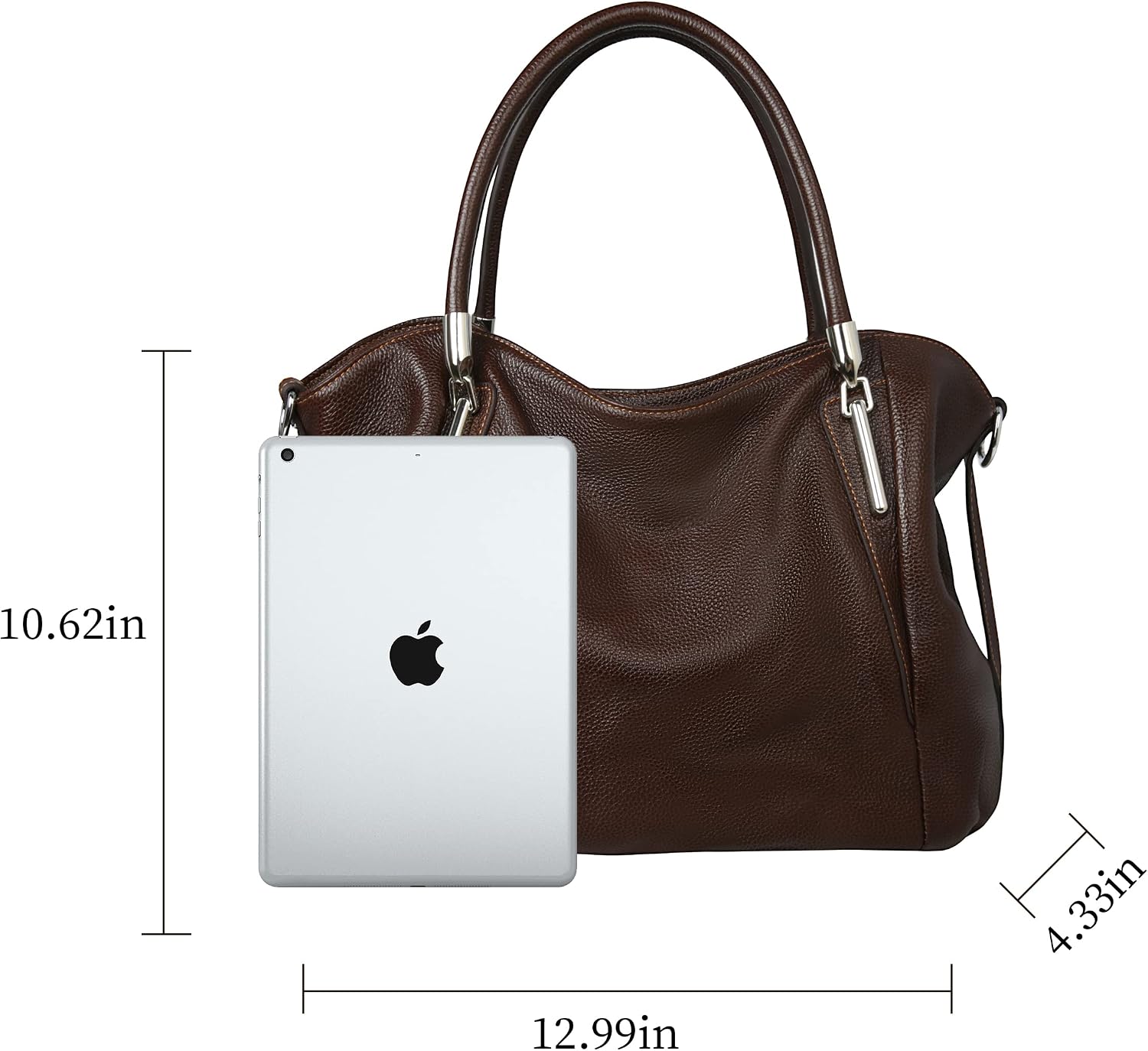 HESHE Leather Shoulder Purses for Women Tote Handbags Satchel Hobo Handbag | Designer Genuine Leather Travel Top Handle Work Bag Ladies Crossbody Purses Adjustable Straps Large Capacity Zippered Closure