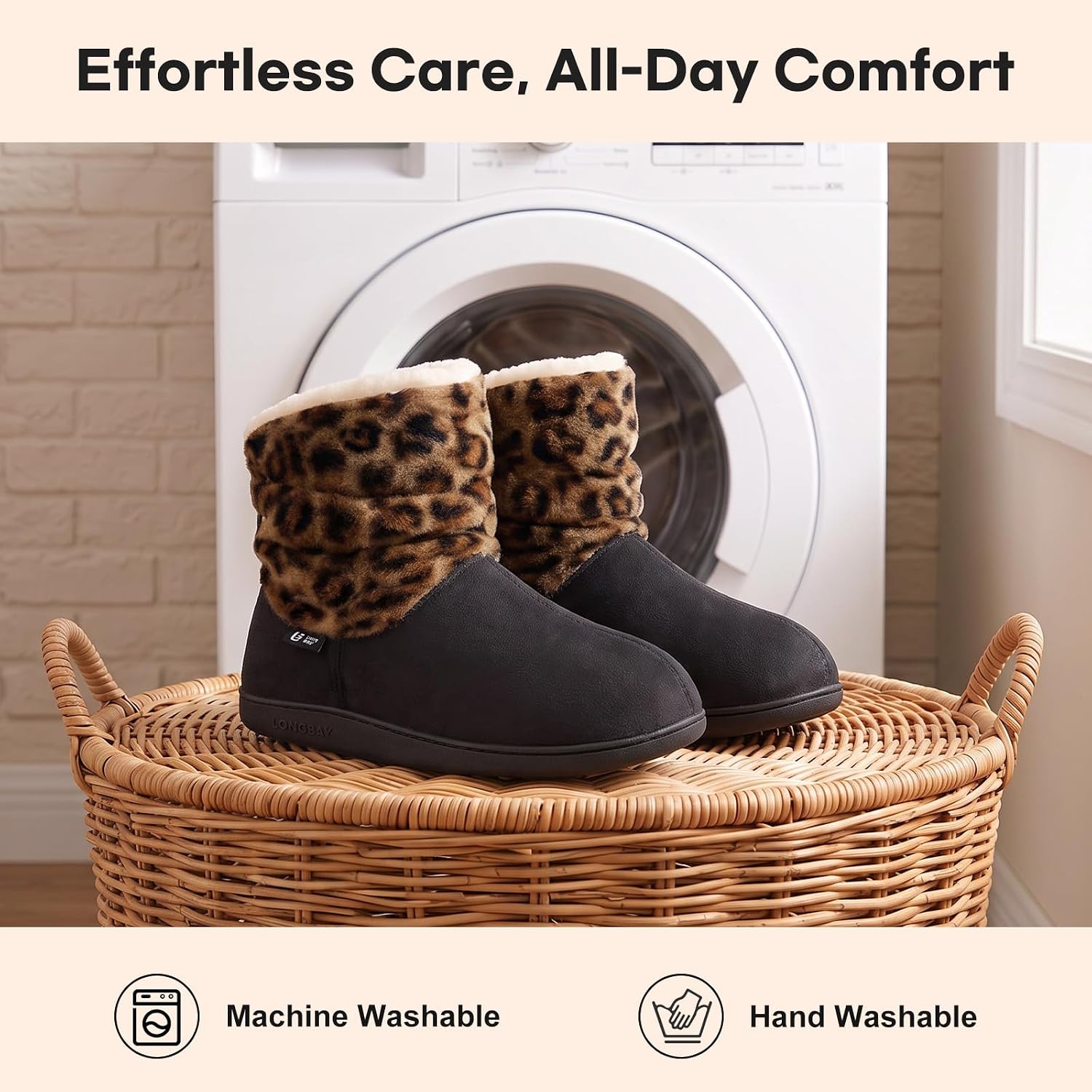LongBay Slippers Boots for Women Warm Winter Fuzzy Bootie House Shoes Gifts