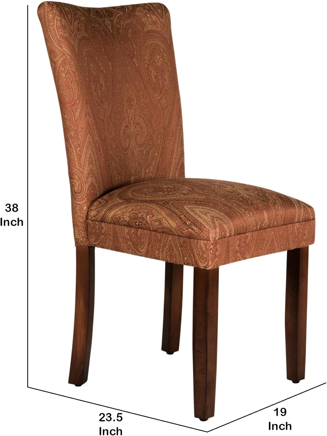HomePop Parsons Dining Chair - Red & Gold Damask (Single Pack)