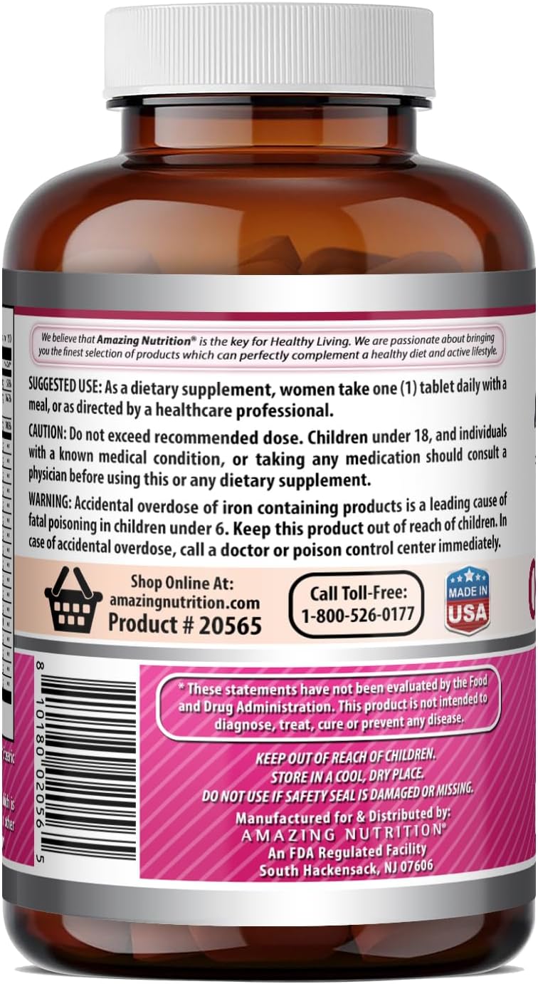 Amazing Formulas Women's One Multivitamin | Food Based | 150 Tablets, 5 Month Supply | Complete Blend of 40 Vitamins