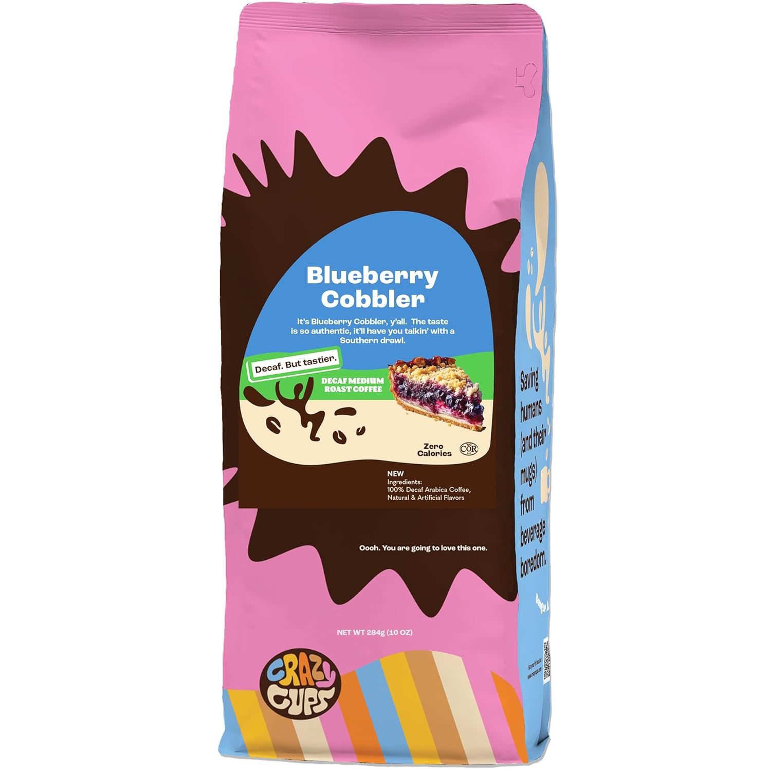 Crazy Cups Flavored Ground Coffee, Cinnamon French Toast, in 10 oz Bag, For Brewing Flavored Hot or Iced Coffee
