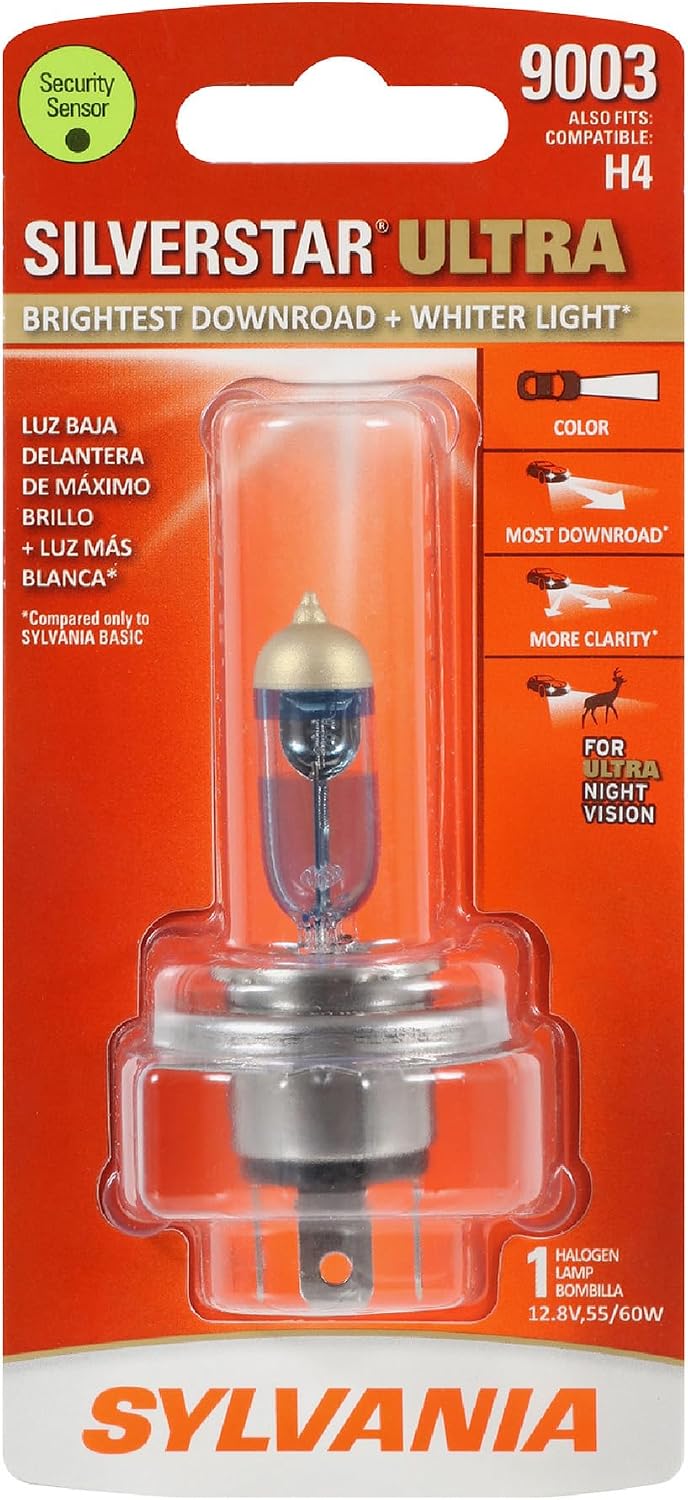 SYLVANIA - 9003 SilverStar Ultra - High Performance Halogen Headlight Bulb, High Beam, Low Beam and Fog Replacement Bulb
