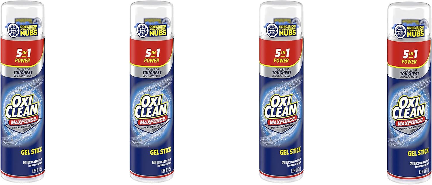 OxiClean Max Force Laundry Stain Remover Gel Stick, 6.2 fl oz | Laundry Pretreat, Dried-In Stain treatment, Food & Grease Stain Removal, Color Safe, Chlorine Free