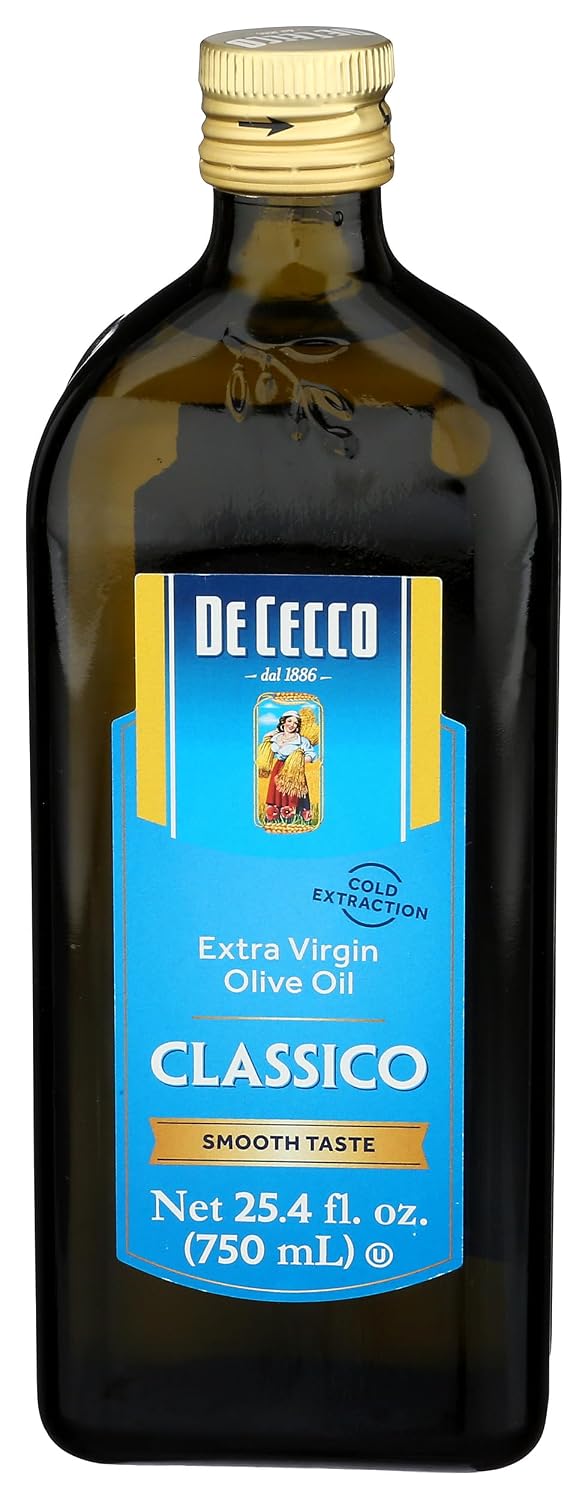 De Cecco Extra Virgin Olive Oil, Classico, Cold Extraction, Great for Cooking & Smooth Taste, 16.9 Fl Oz