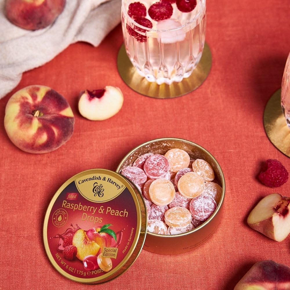 Cavendish & Harvey | Sour Cherry Hard Candy Drops | 5.3 Ounce Tin