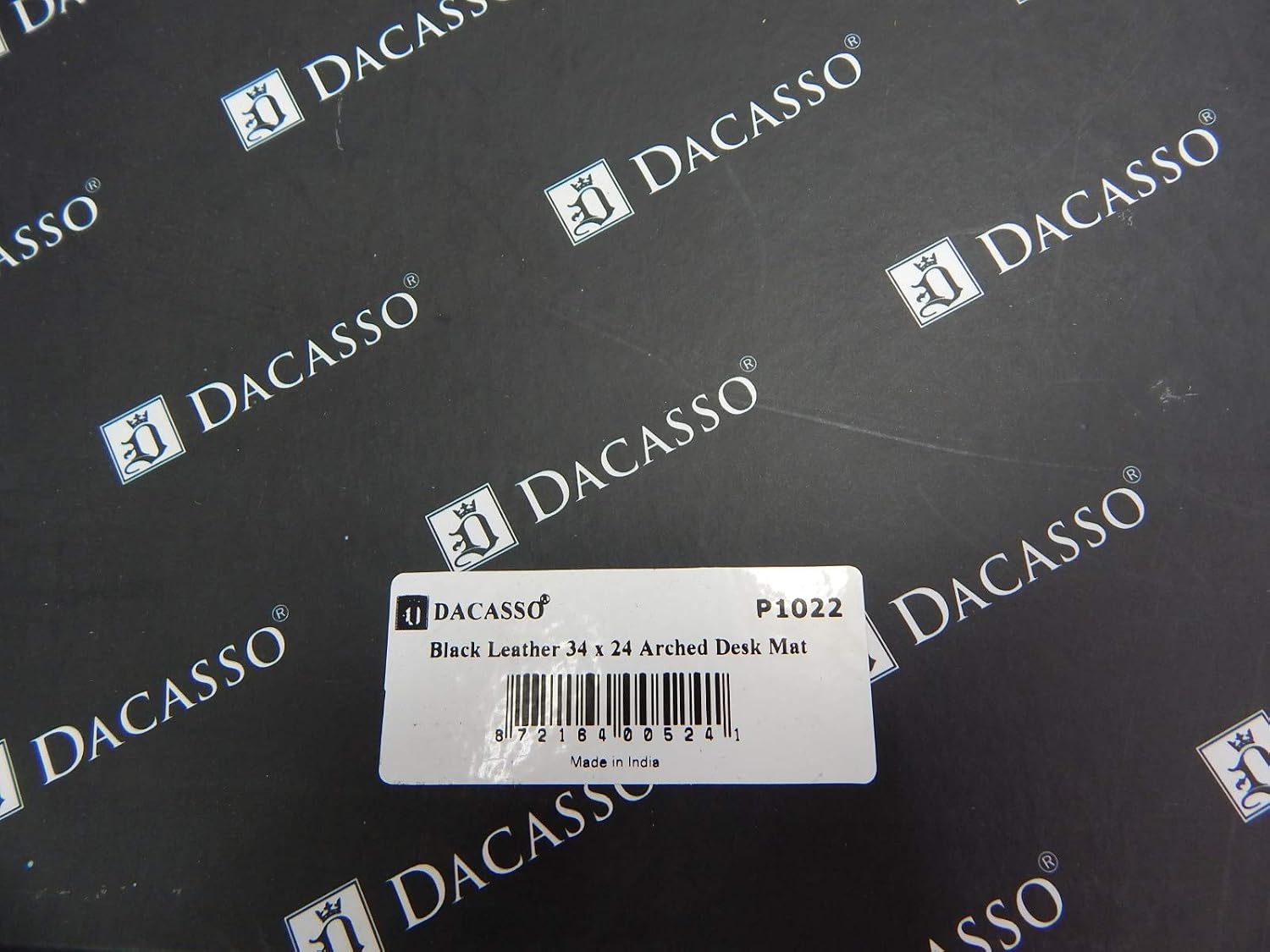 Dacasso Black Arched Desk Pad, 34.00 x 24.00 x 0.25 (P1022)