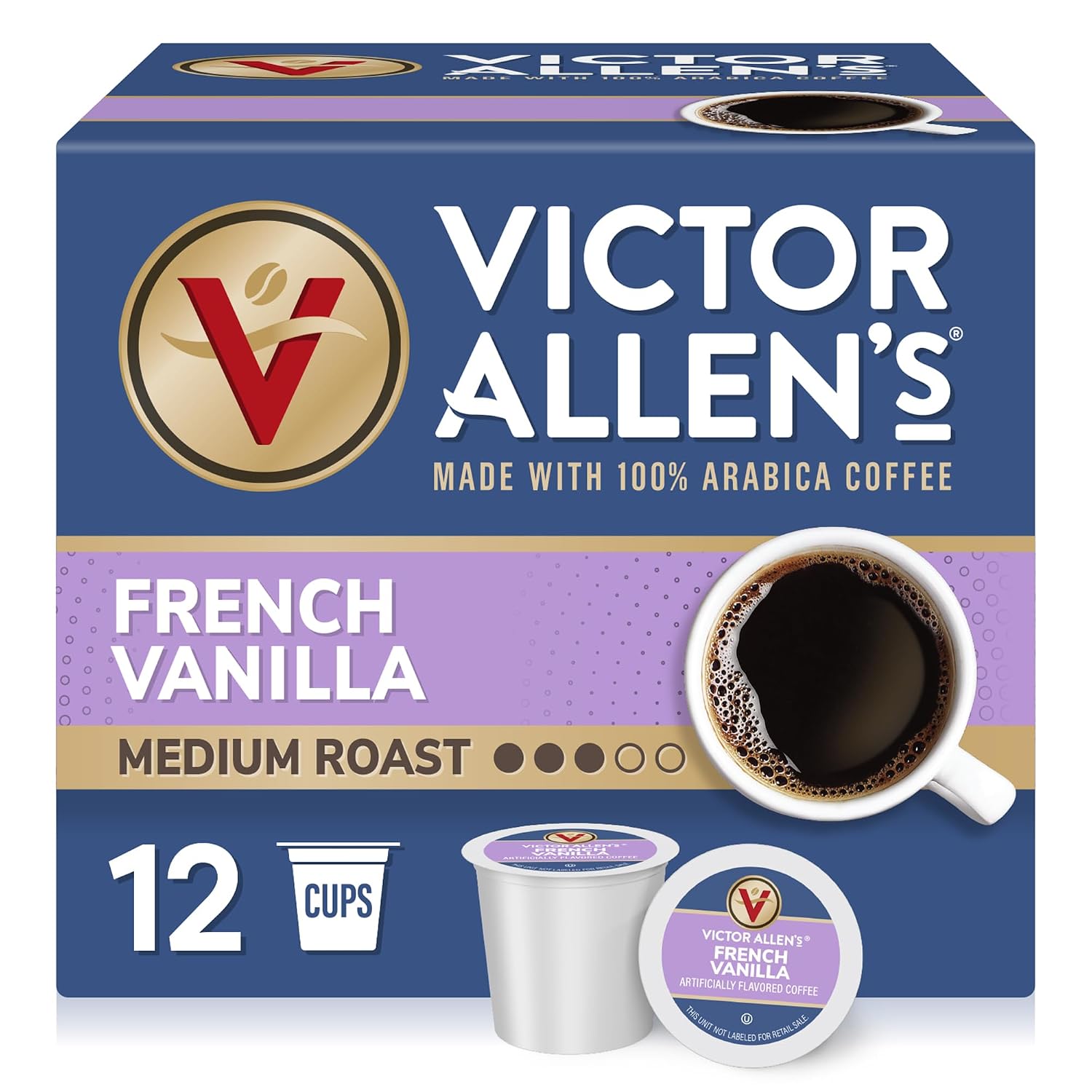 Victor Allen's Coffee Hazelnut Flavored, Medium Roast, 1 Pack - 12 Count, Single Serve Coffee Pods for Keurig K-Cup Brewers