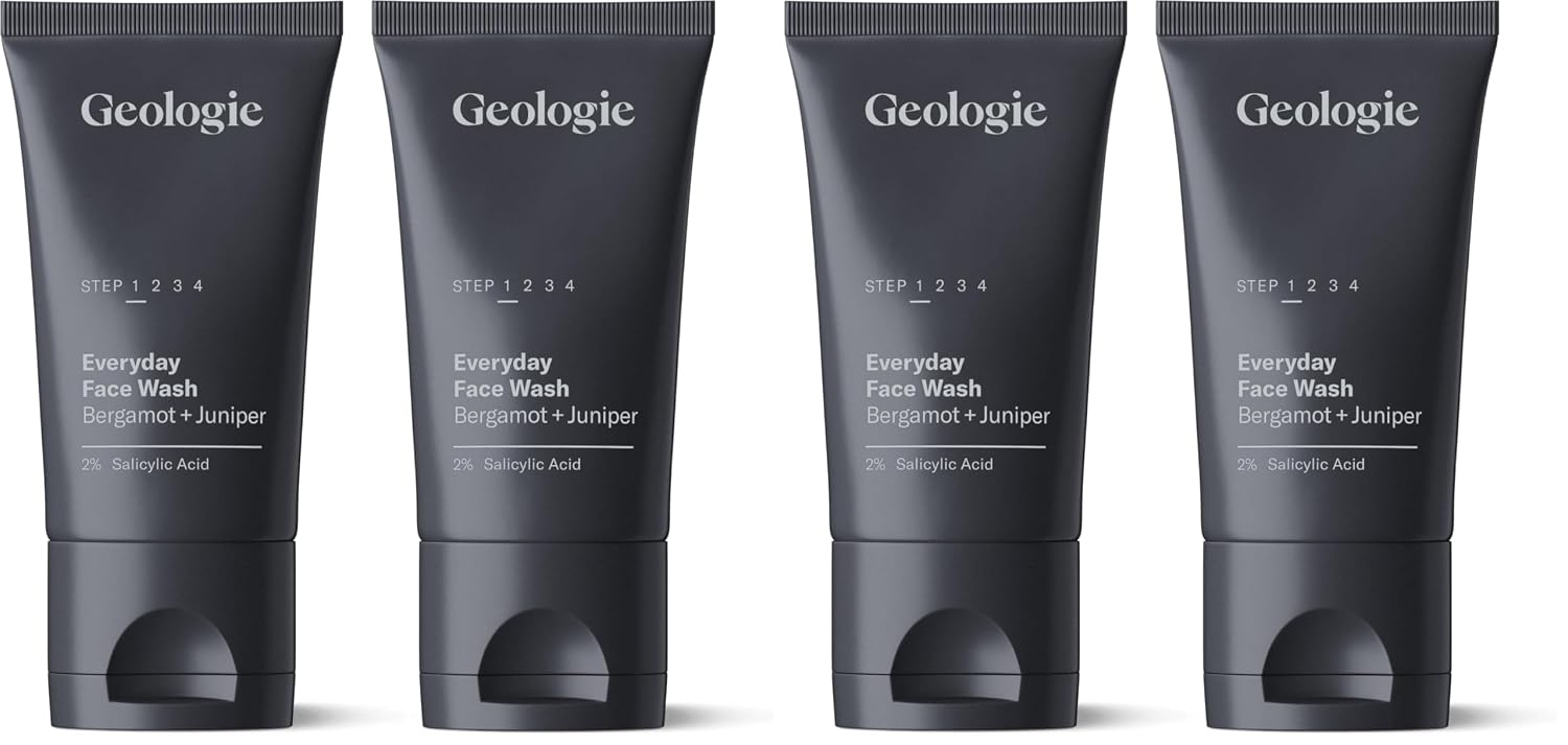Geologie Daily Face Wash for Sensitive Skin | Fragrance-Free Facial Cleanser for Men & Women | Acne & Oil Control | Non-irritating