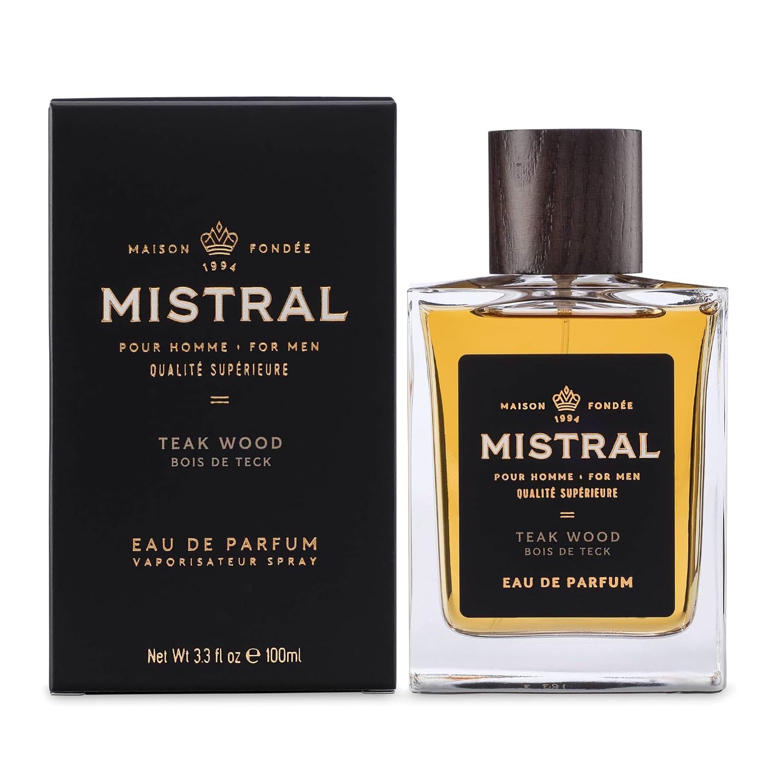 Mistral Bourbon Vanilla Eau de Parfum for Men, Men's Cologne, 3.4 Oz | Warm & Sweet Masculine Scent with Vanilla, Patchouli & Sandalwood, Cruelty-Free, Long-Lasting Perfume, Made in France