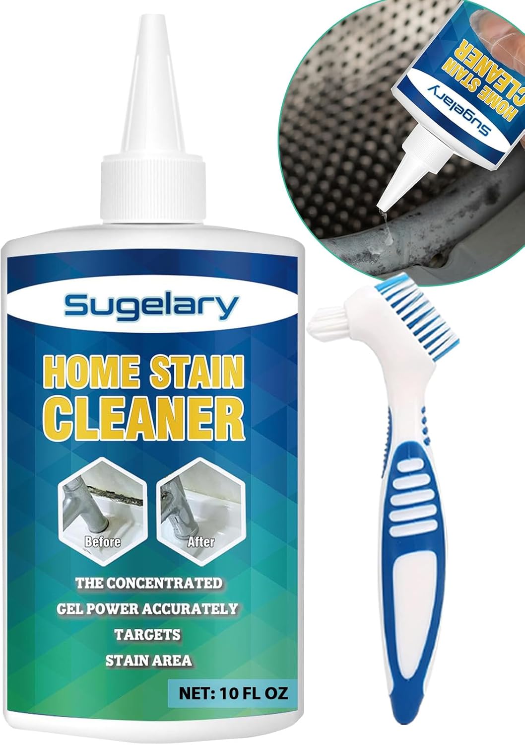 Sugelary Mold Stain Cleaner, 5 fl oz Mold Stain Cleaner Gel for Washing Machine, Home Stain Cleaning Gel for Fridge, Tile, Grout