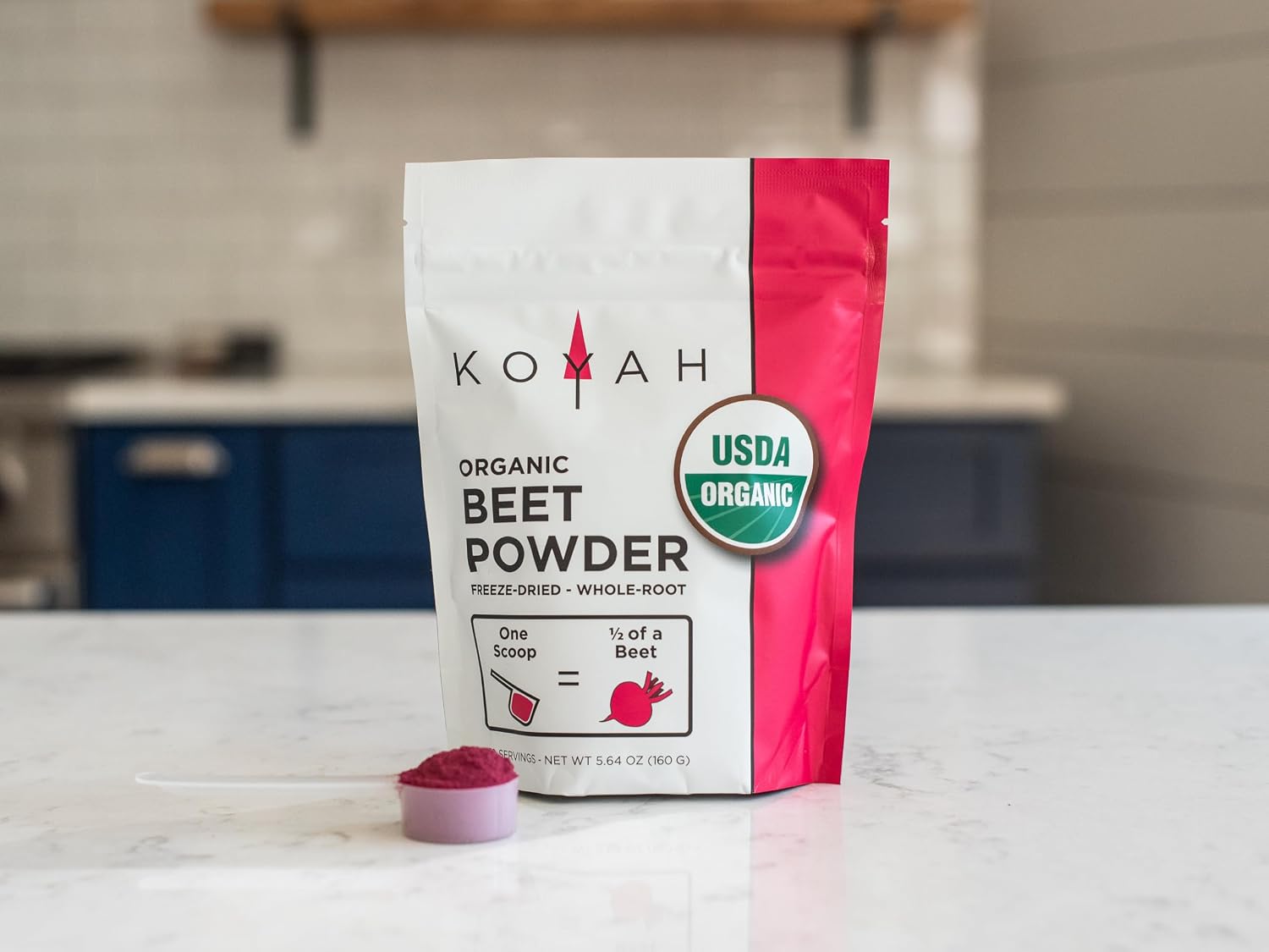 KOYAH - Organic Beet Powder, Freeze-Dried: 30 Servings | 1 Scoop = 1/2 Beet, Whole-Root Powder, 100% Pure Beetroot, No Additives