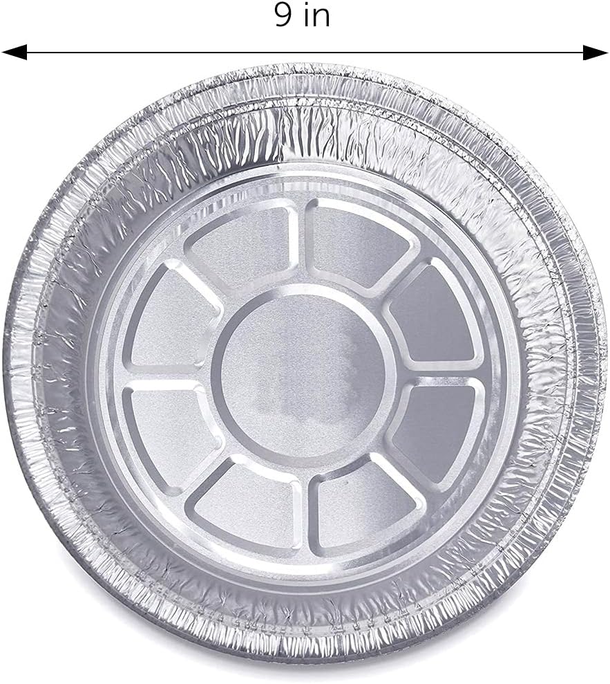 14 Round Aluminum Pans with Dome Lid, 9 Inch Heavy Duty Tin Foil Pans, Perfect for Reheating, Baking, Roasting, Meal Prep, To-Go Containers