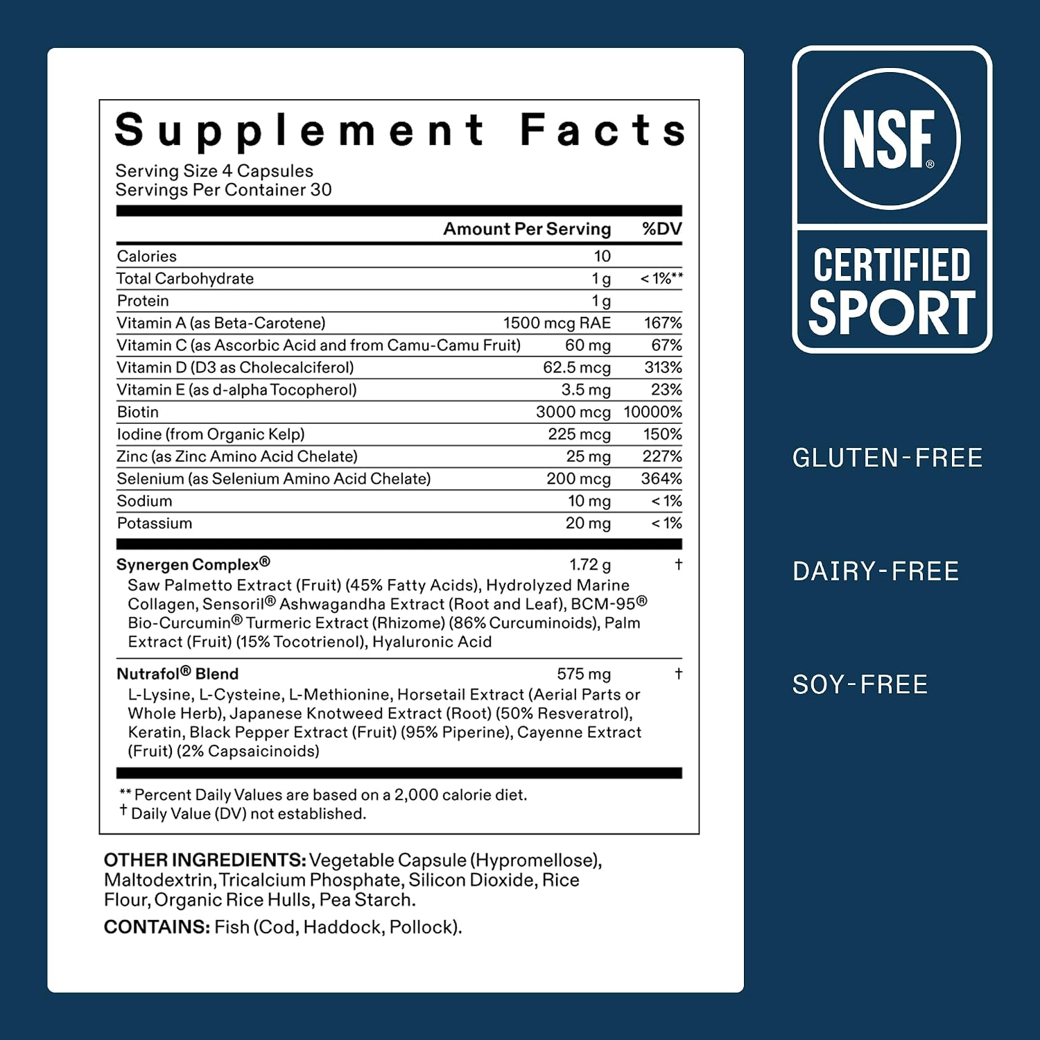 Nutrafol Men Hair Growth Supplements, Ages 18-49, 1-Month Bottle