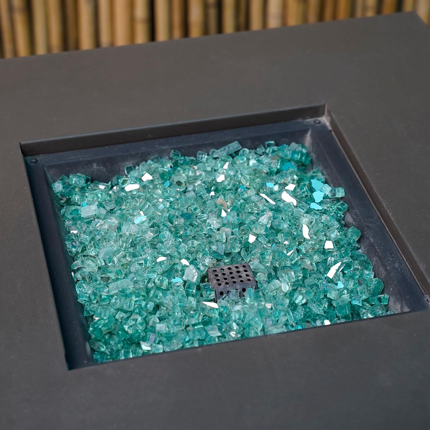 Skyflame Aqua Blue Fire Pit Glass for Propane Gas Fireplace, 10LB