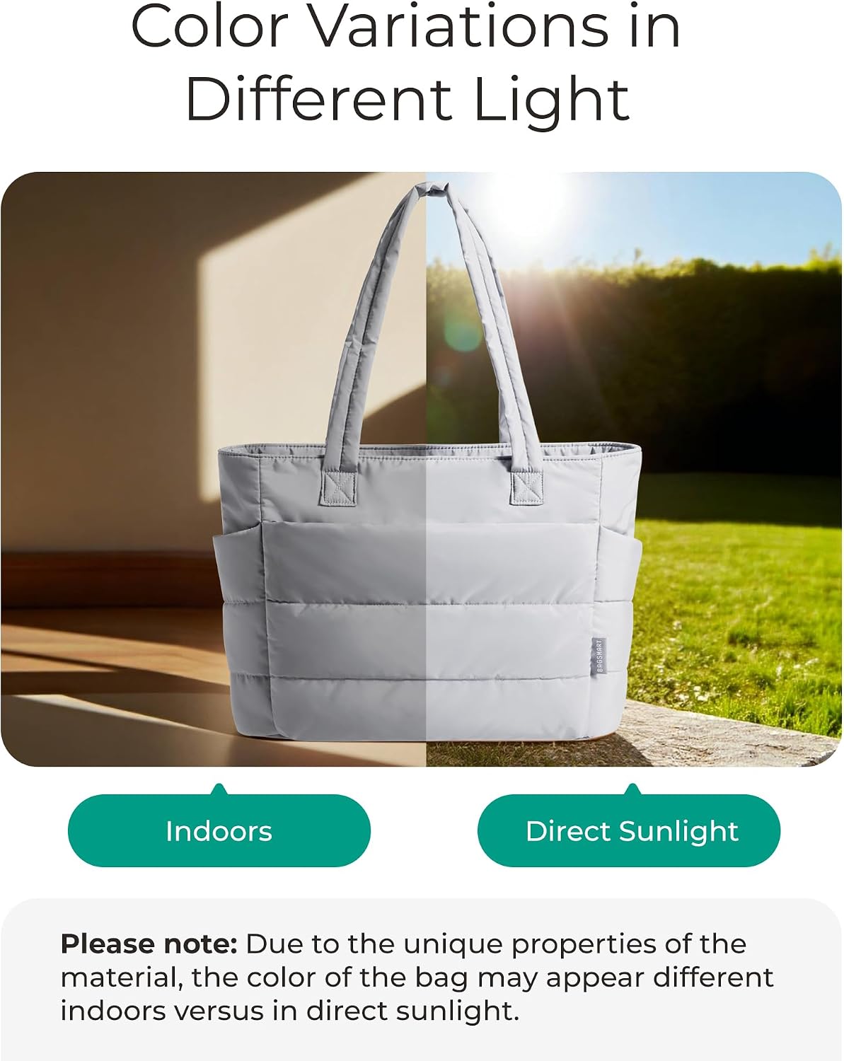 BAGSMART Tote Bag for Women, Lightweight Puffy Tote Bag with Compartments Shoulder Bag Handbag for Travel, Work, Gym | Lightweight