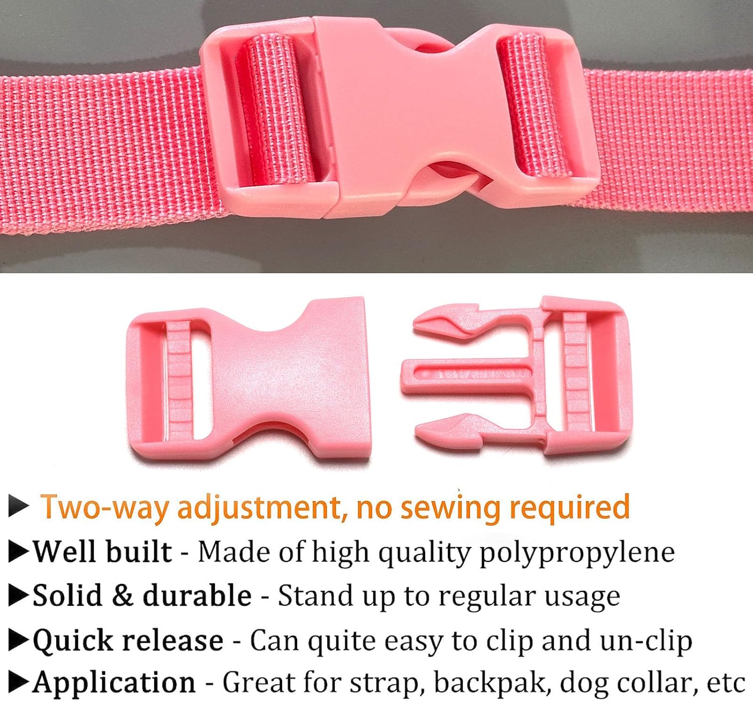 Buckle 1" Wide Inside, Quick Side Release Buckle for 1 inch/25mm Webbing Straps