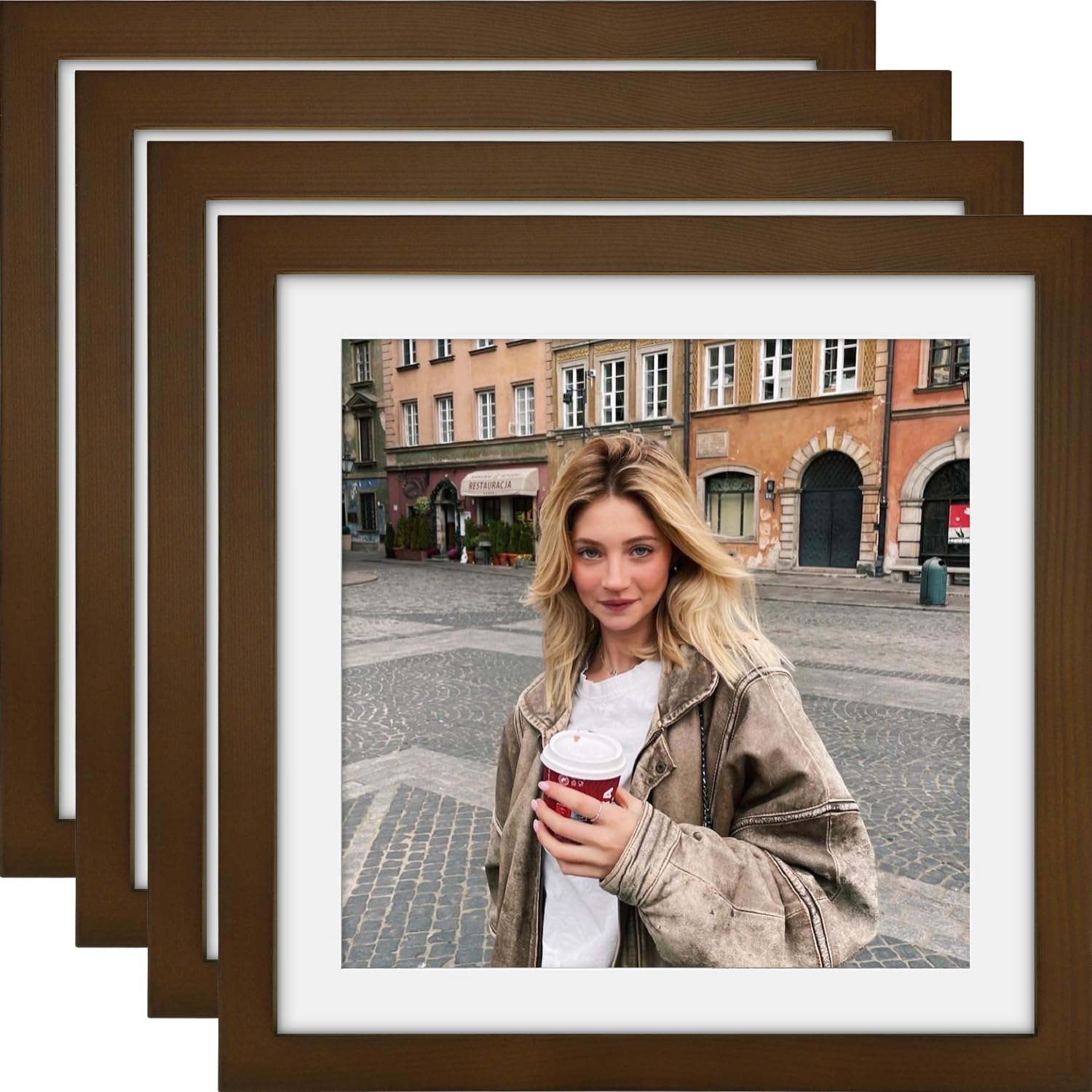 WUTL 8x8 Black Picture Frames Square