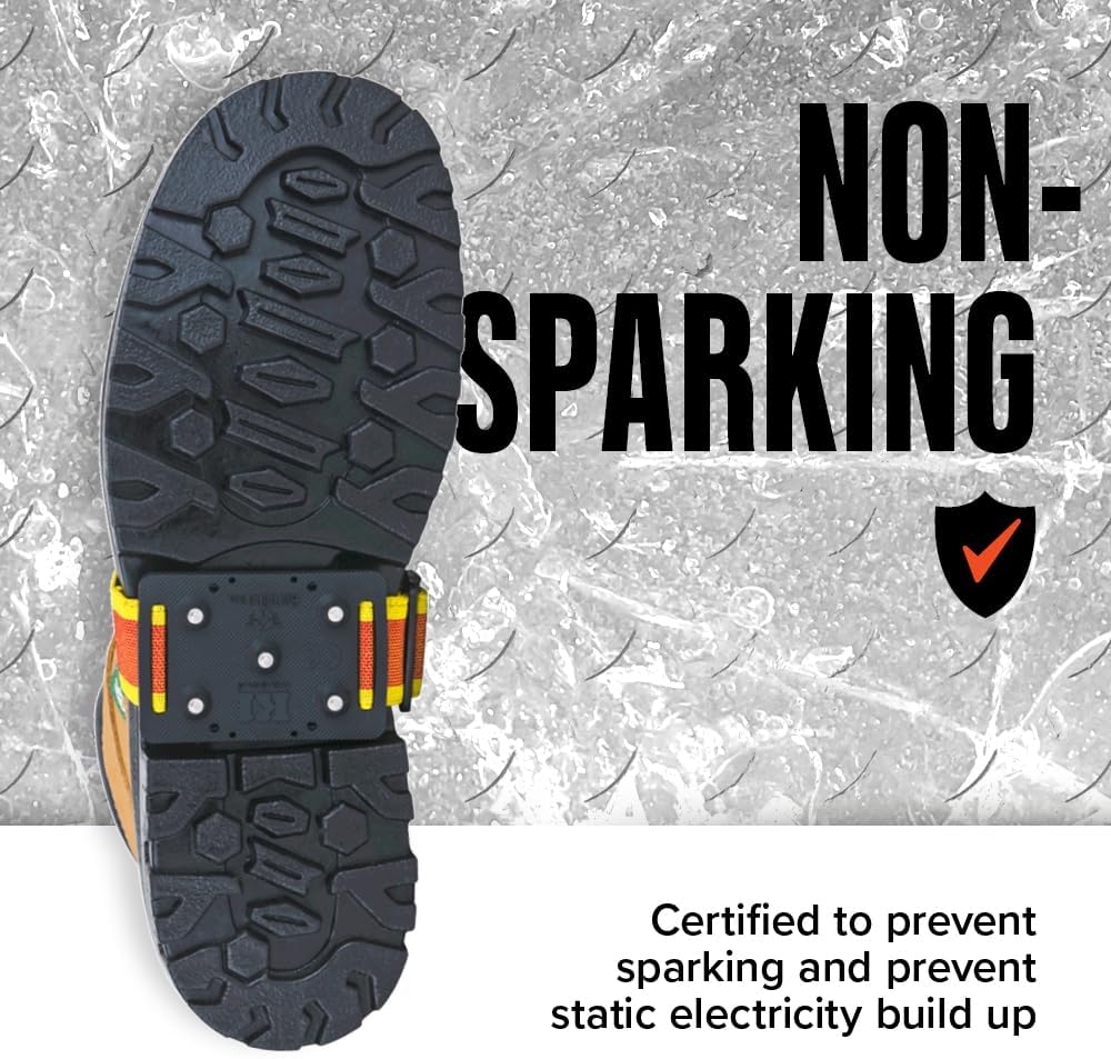 K1 Mid-Sole Ice Cleats for Men & Women - Rotatable Traction Aids For Winter Snow - Hi Vis - Low Profile