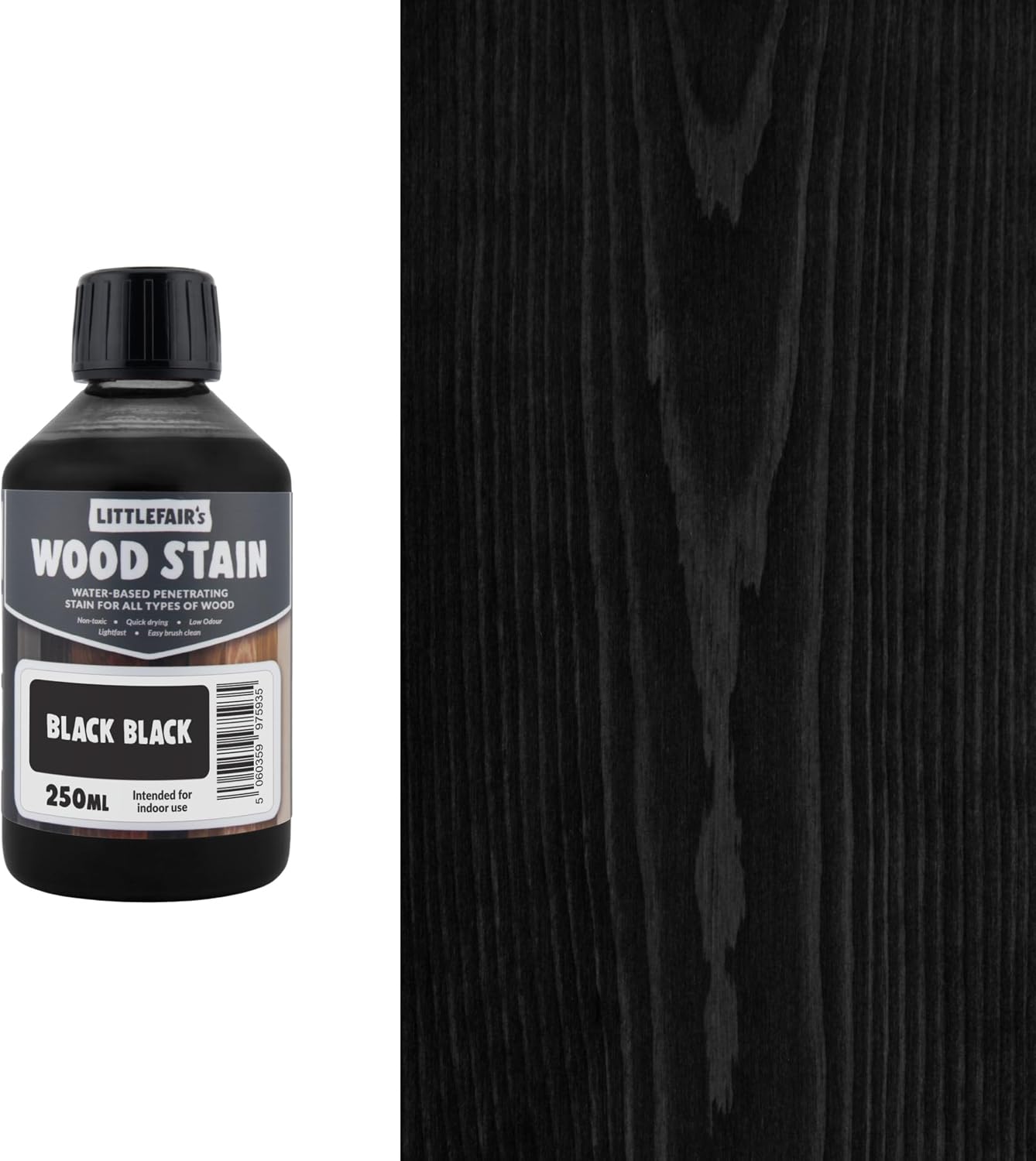 Littlefair's Wood Stain Water Based - 8.5oz/250ml - Indoor Furniture Stain Light & Dark Finishes - Special Non Toxic & Eco Friendly Formula - Wood Stain for Crafts - Color: Antique Stripped Pine