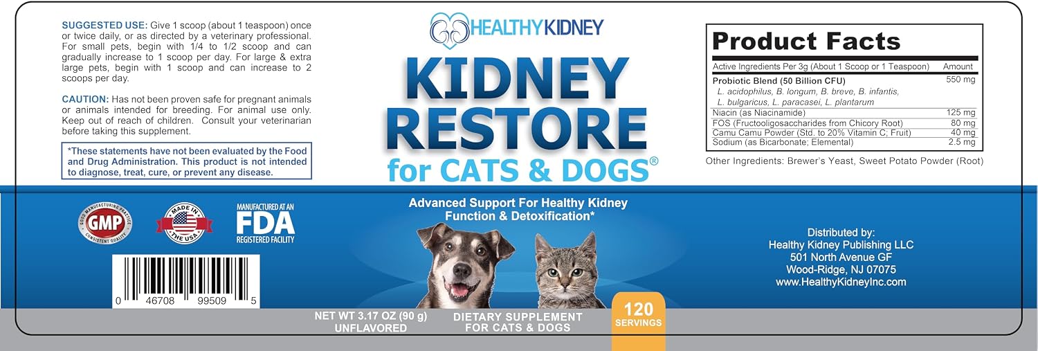 Cat and Dog Kidney Support, Natural Renal Supplements to Support Pets, Feline, Canine Healthy Kidney Function and Urinary Tract. Essential for Pet Health, Pet Alive, Easy to Add to Cats and Dogs Food