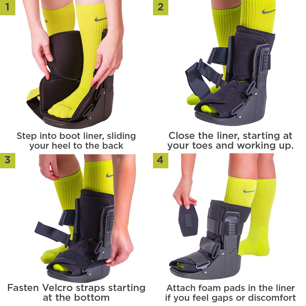 BraceAbility Short Walking Boot - Orthopedic Medical Walker Cast for Broken Toe Injuries, Sprained Ankles, Metatarsal Stress, Post-Op Support Left or Right Foot Fracture Shoe Fits Men and Women (L)