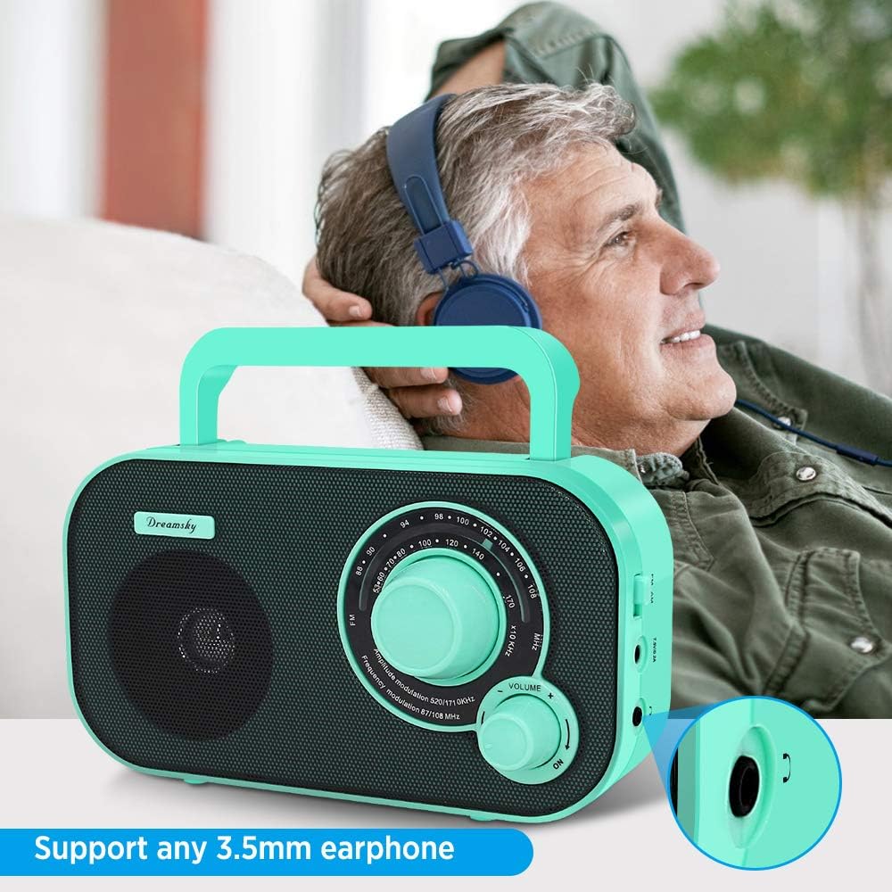 DreamSky AM FM Portable Radio Plug in Wall or Battery Operated