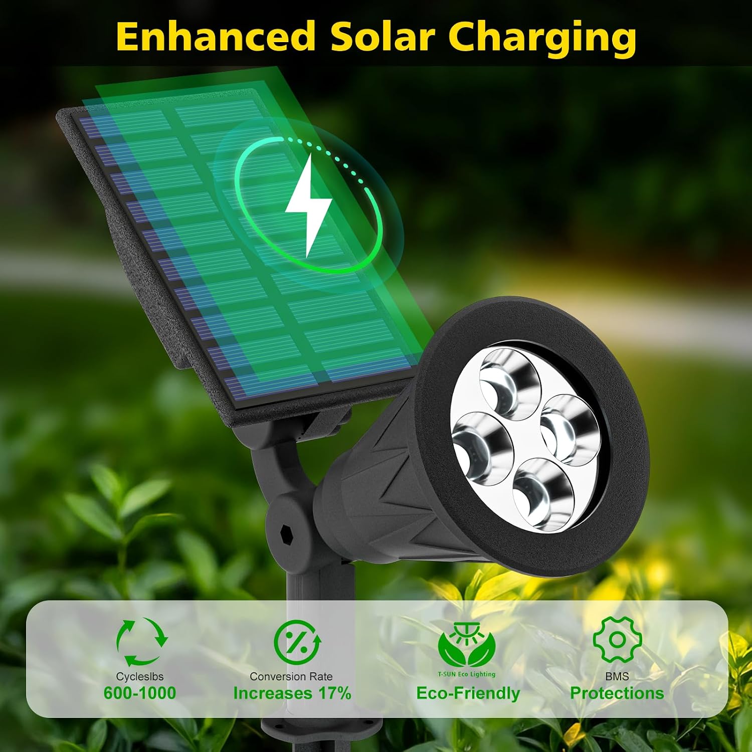 T-SUN Color Changing Solar Spot Lights Outdoor Waterproof, 7 LEDs, 2 Pack | 7 Color Changing Modes, IP65 Waterproof Dusk to Dawn Solar Uplights for Tree, Patio, Yard, Garden, Driveway, Pool Area