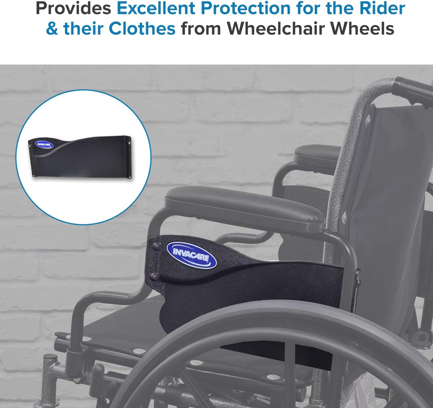 AlveyTech Full Length Clothing Guard for Invacare Tracer & 9000 Series Wheelchairs (Left) - Replacement Black 16" x6-1/2 Wheelchair Under Armrest