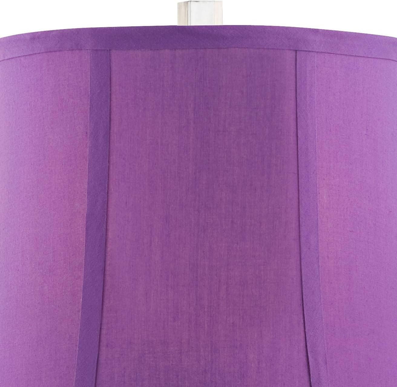 Bohemian 21" High Table Lamp Glass Stacked Traditional Modern Colored | Orchid Pink Chic Multi Kids Girls Living Room Bedroom Bedside House Nightstand Office Home Family Bell Shade