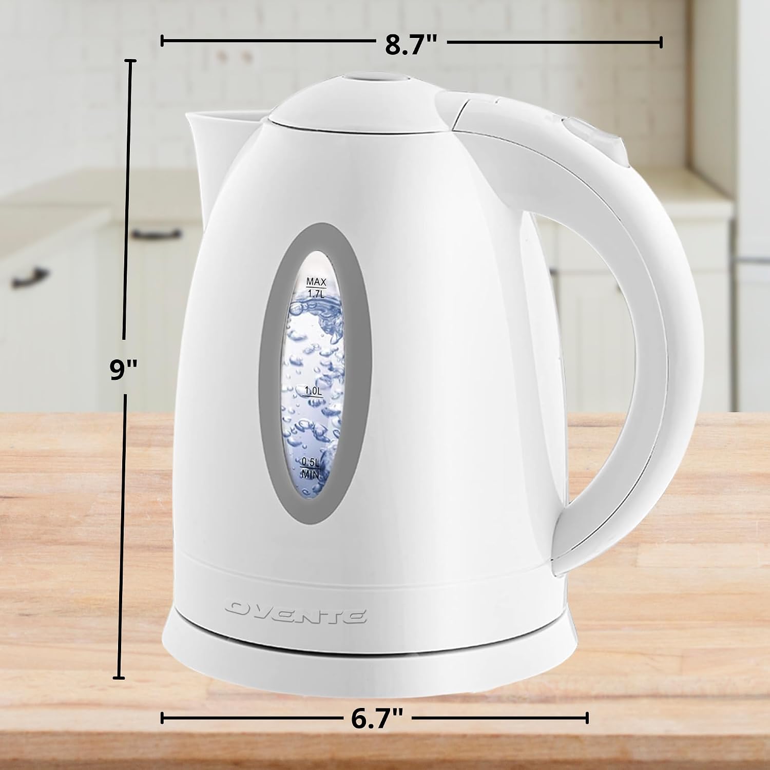 OVENTE 1.7L Electric Kettle with 1100W Fast Boiling Water, Green KP72G