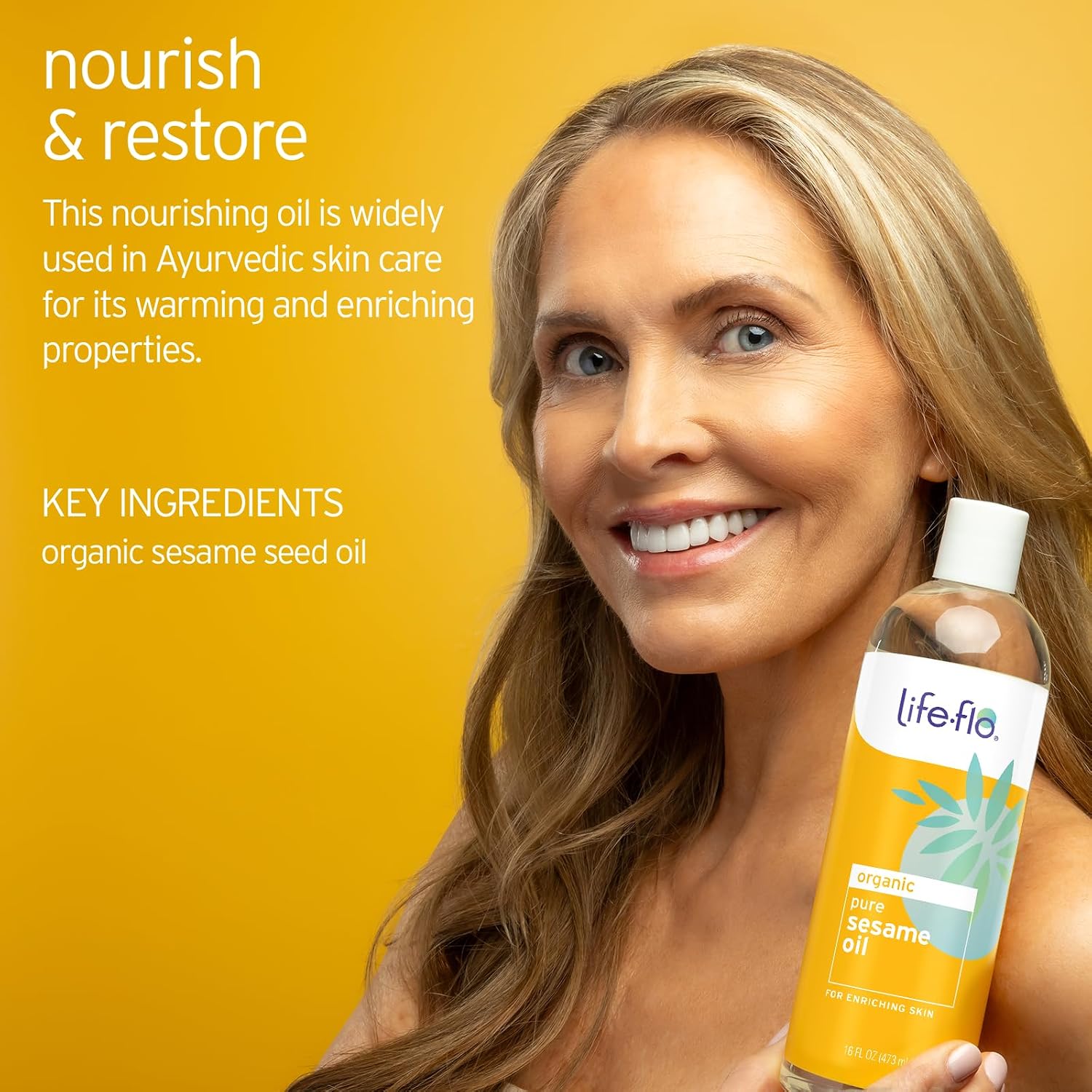 LIFE-FLO Pure Coconut Oil, Fractionated, Refined Liquid Coconut Oil, Skin Care, Hair Care, Massage, Aromatherapy, All Skin Types, Hypoallergenic, 60-Day Guarantee, Not Tested on Animals, 16oz