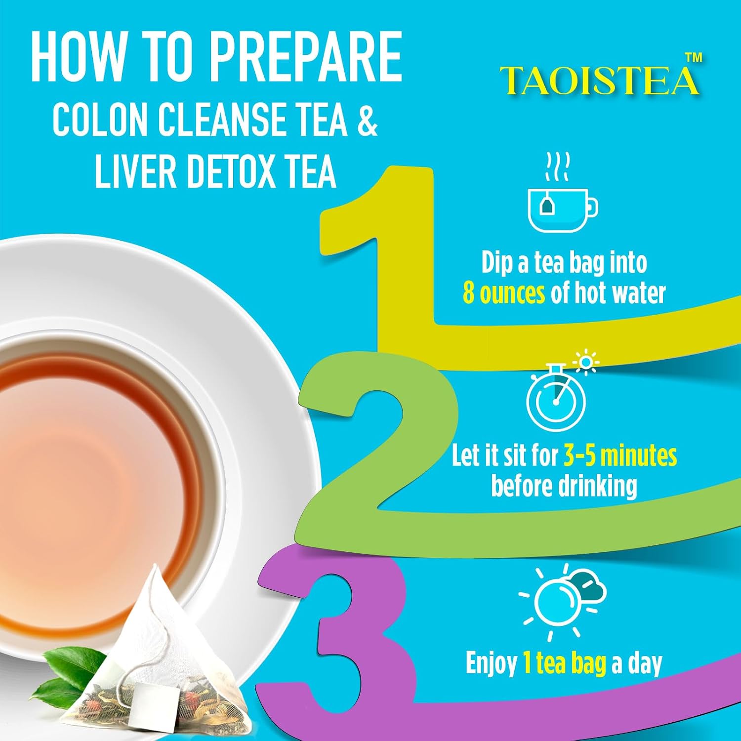 TAOISTEA 14 Day Detox Tea for Weight Loss, Body Cleanse, Metabolism Boost - Morning Boost and Night Cleanse Teas