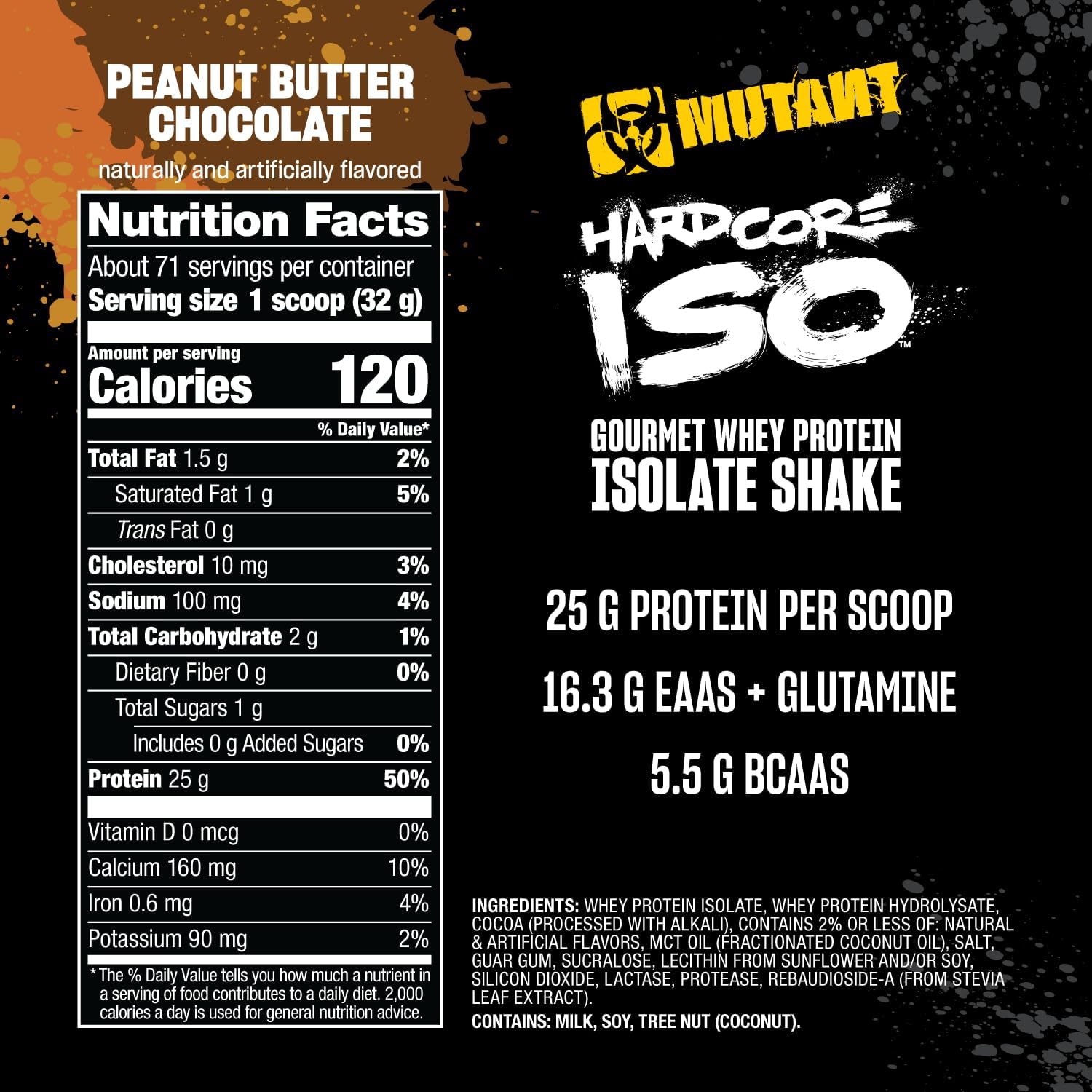 Mutant Hardcore ISO, Whey Protein Isolate, Strawberry Milkshake, 5 lb