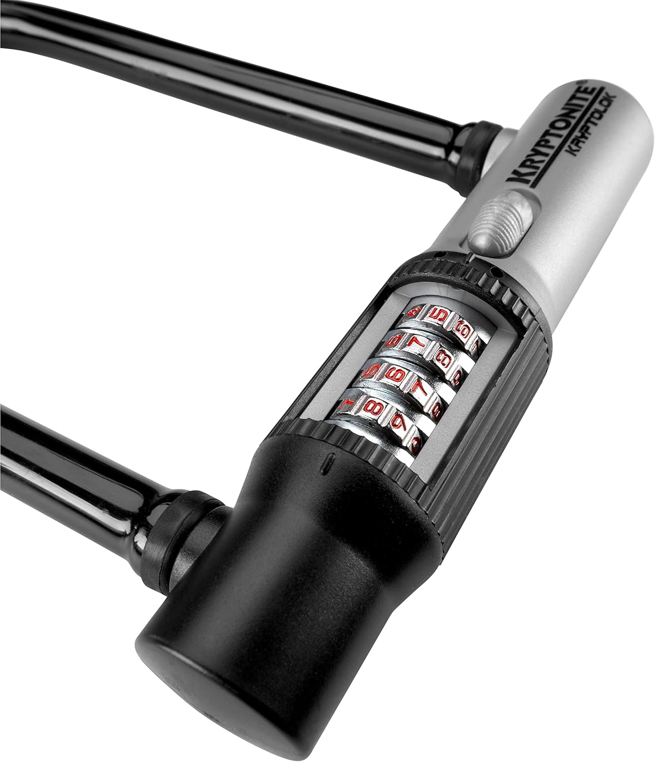Kryptonite U-lock, 12mm Hardened Carbon Steel Shackle, 4-Digit Resettable Combination, Black