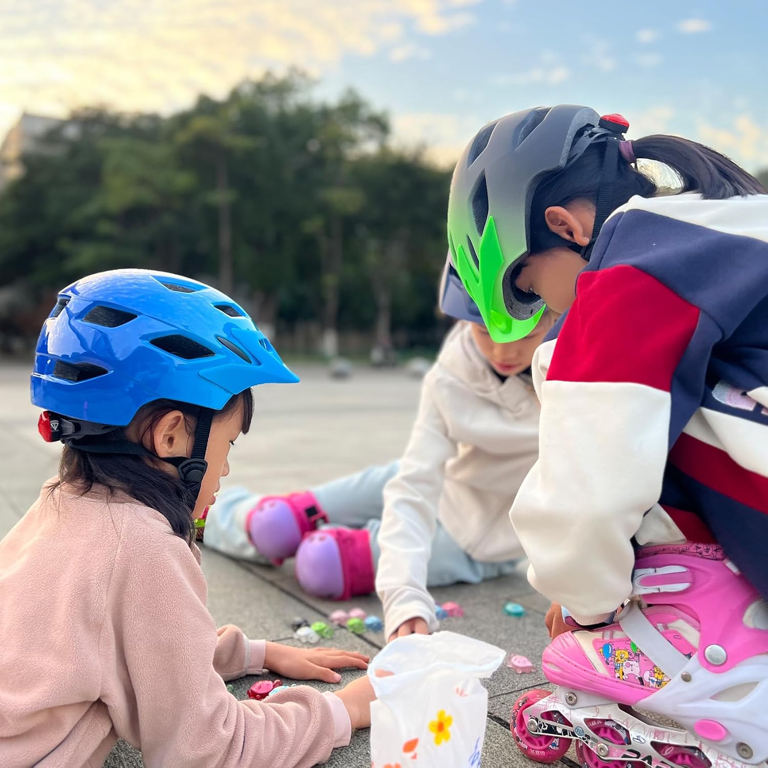 Kids Bike Helmet with LED Light for Youth Teen Toddler Boys Girls