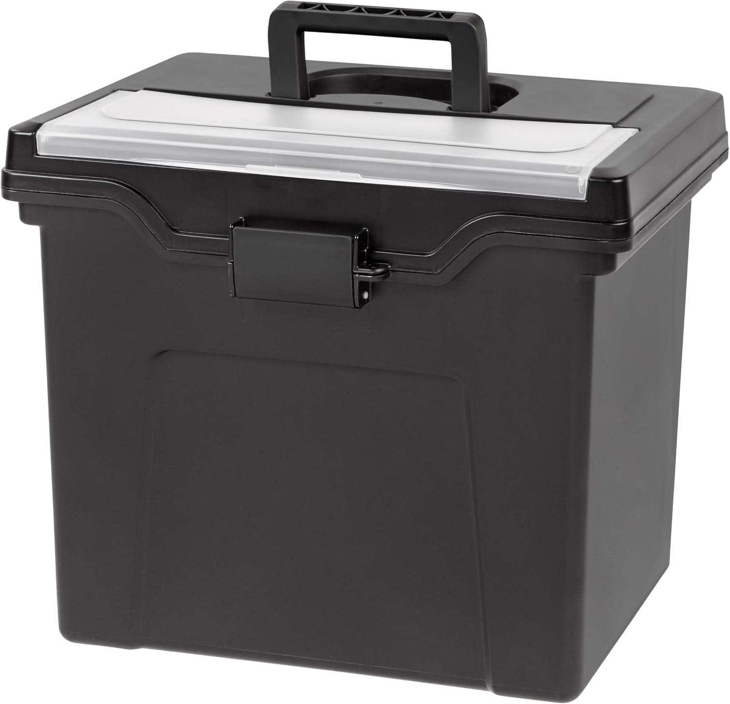 IRIS USA 4-Pack File Box Organizer with Wing Lid Letter/Legal 18 Qt, Clear | Organize letter and legal files, documents and paperwork with a wing lid for quick access and secure storage