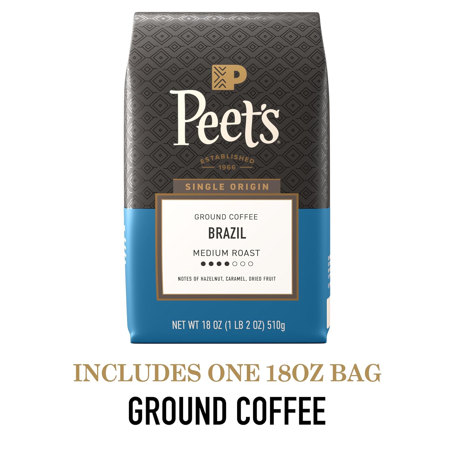 Peet's Coffee Ground Coffee Medium Roast, Big Bang, 18 Ounces