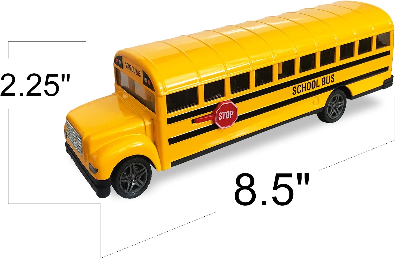 ArtCreativity Yellow School Bus Toy for Kids - 8.5 Inch Pull Back Car with Cool Opening Doors and Rubber Tires - Durable Diecast School Bus - Best