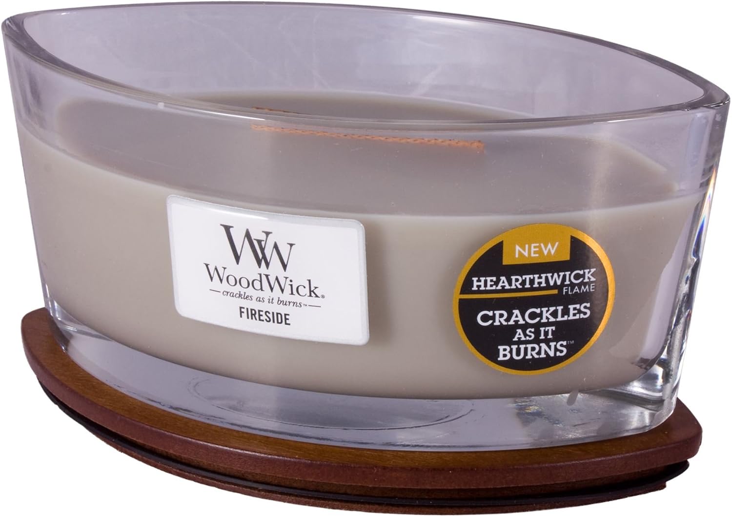 WoodWick Fireside Holiday Candle Gifts for Women and Men, 9.7 oz Medium Hourglass Candle with Crackling Wick