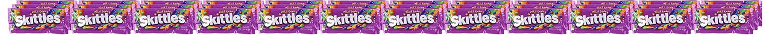 SKITTLES Wild Berry Chewy Candy, Full Size, Bulk Box, 36 Pack, 2.17 oz | Chewy wild berry fruity candy full size packs individually wrapped for movie nights, party favors, snacks, road trip, bulk