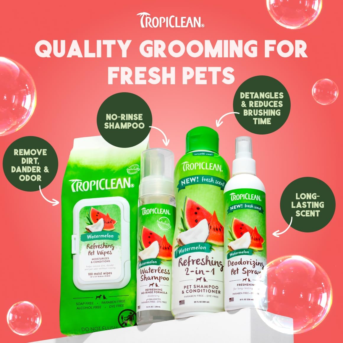 TropiClean Deodorizing Dog Shampoo for Smelly Pets, Professional Dog Shampoo, Long Lasting Odor Control, Puppy Safe, USA Made, Berry Scent, 1 Gal