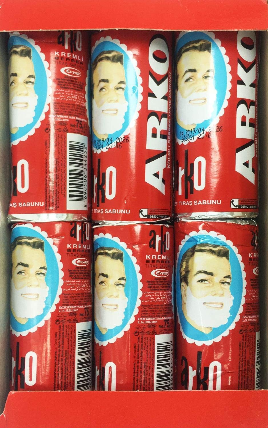 Arko Shaving Soap Stick - 12 Sticks (31.5 oz) by EVYAP
