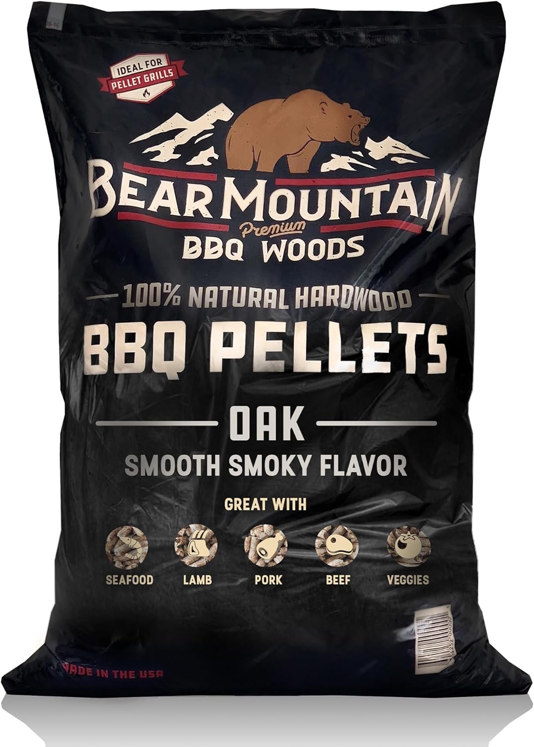 Bear Mountain Gourmet Blend Pellets for Smoker and Grill, 40lb Bag