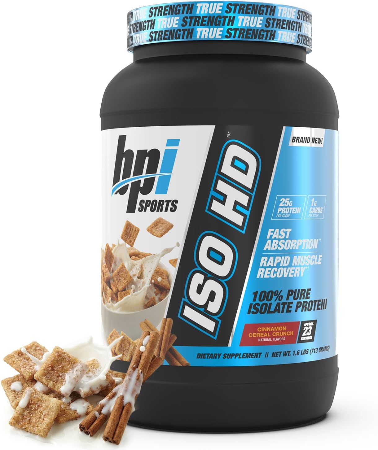 BPI Sports ISO HD Isolate Protein Powder – 100% Whey Isolate, Protein Powder for Muscle Gain - Chocolate Brownie, 5.4 Pounds - 69 Servings