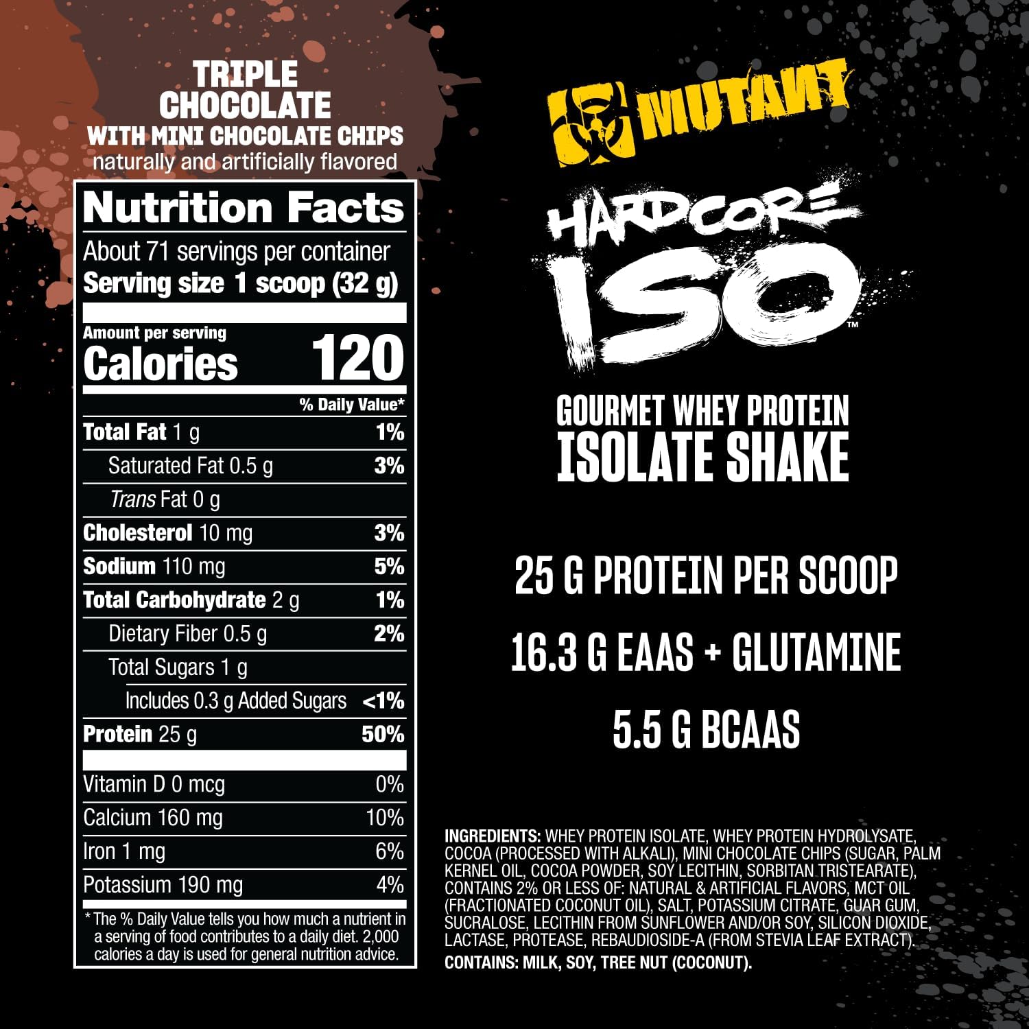 Mutant Hardcore ISO, Whey Protein Isolate, Strawberry Milkshake, 5 lb