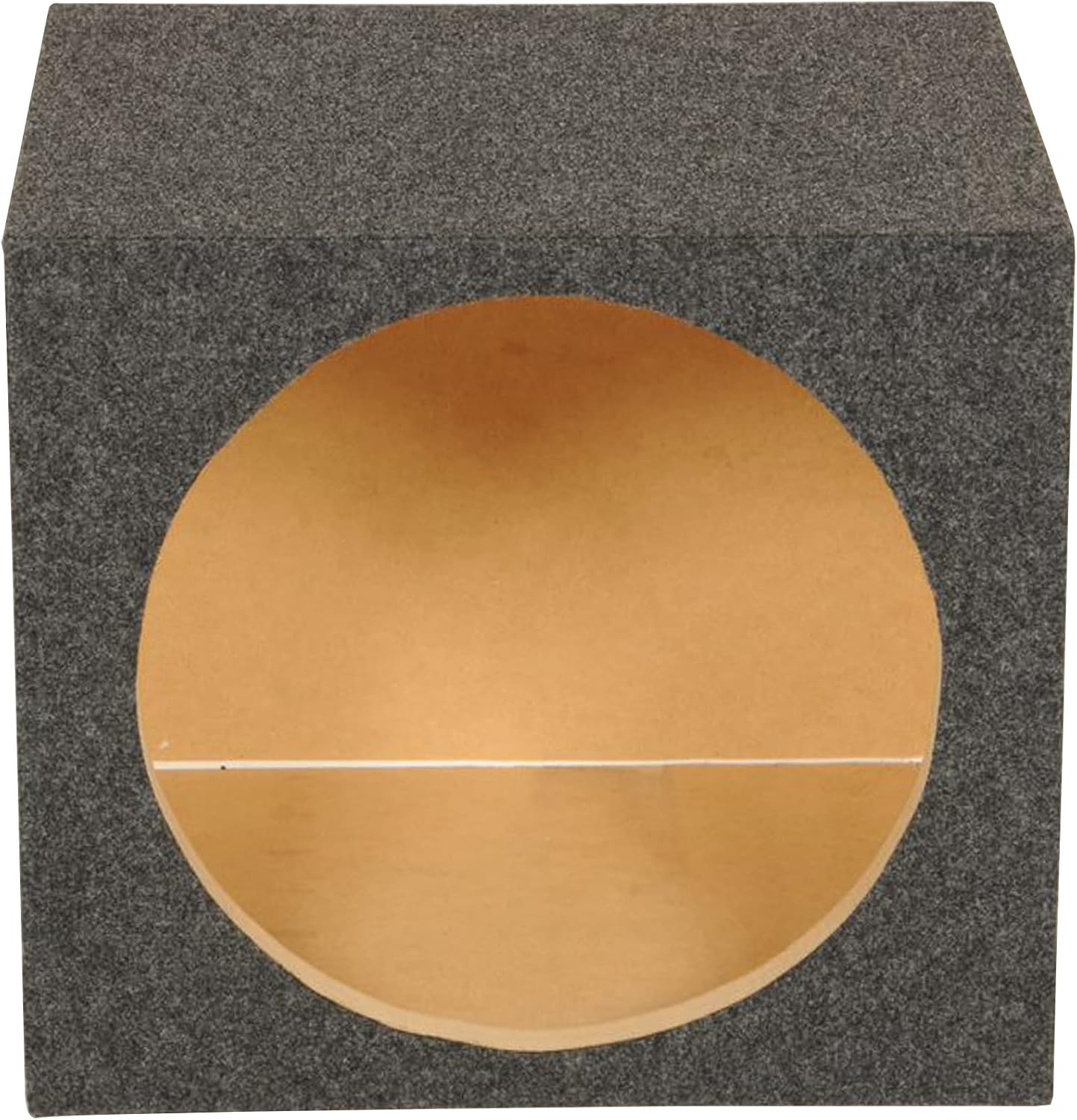 QPower HD112VL Single 12 Inch SPL XL Heavy Duty Side Ported Subwoofer Box Enclosure with Durable Carpet Covering for Car Audio Systems